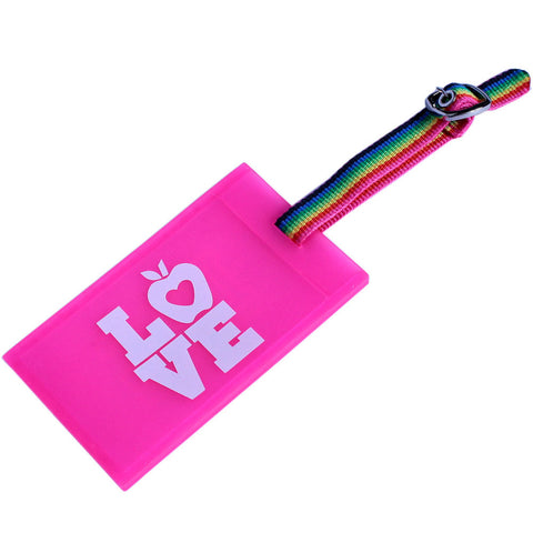 Luggage Tags Pink and white