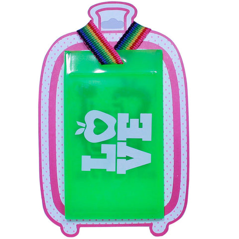 Luggage Tags Pink green and white