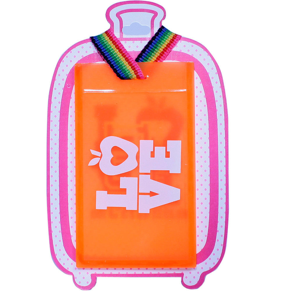 Luggage Tags Orange pink and white